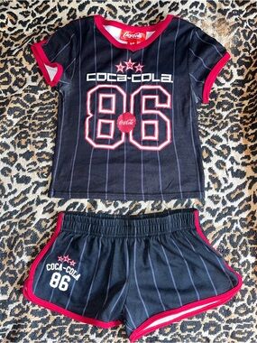 Coca Cola
' Black & Red Number 86 Tee and Shorts Set